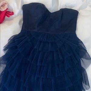 BCBG baby blue ruffle formal dress